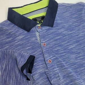 Visconti Black Short‎ Sleeve Polo Blue Men's Size XL Casual Work Golf